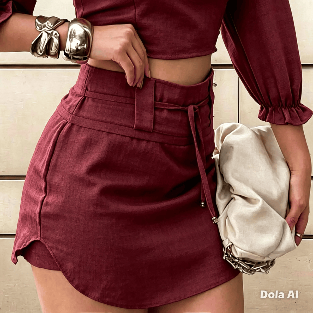 Saia Shorts de Linho Feminina — Cintura Alta — NÃO É POLIÉSTER! Várias Cores
