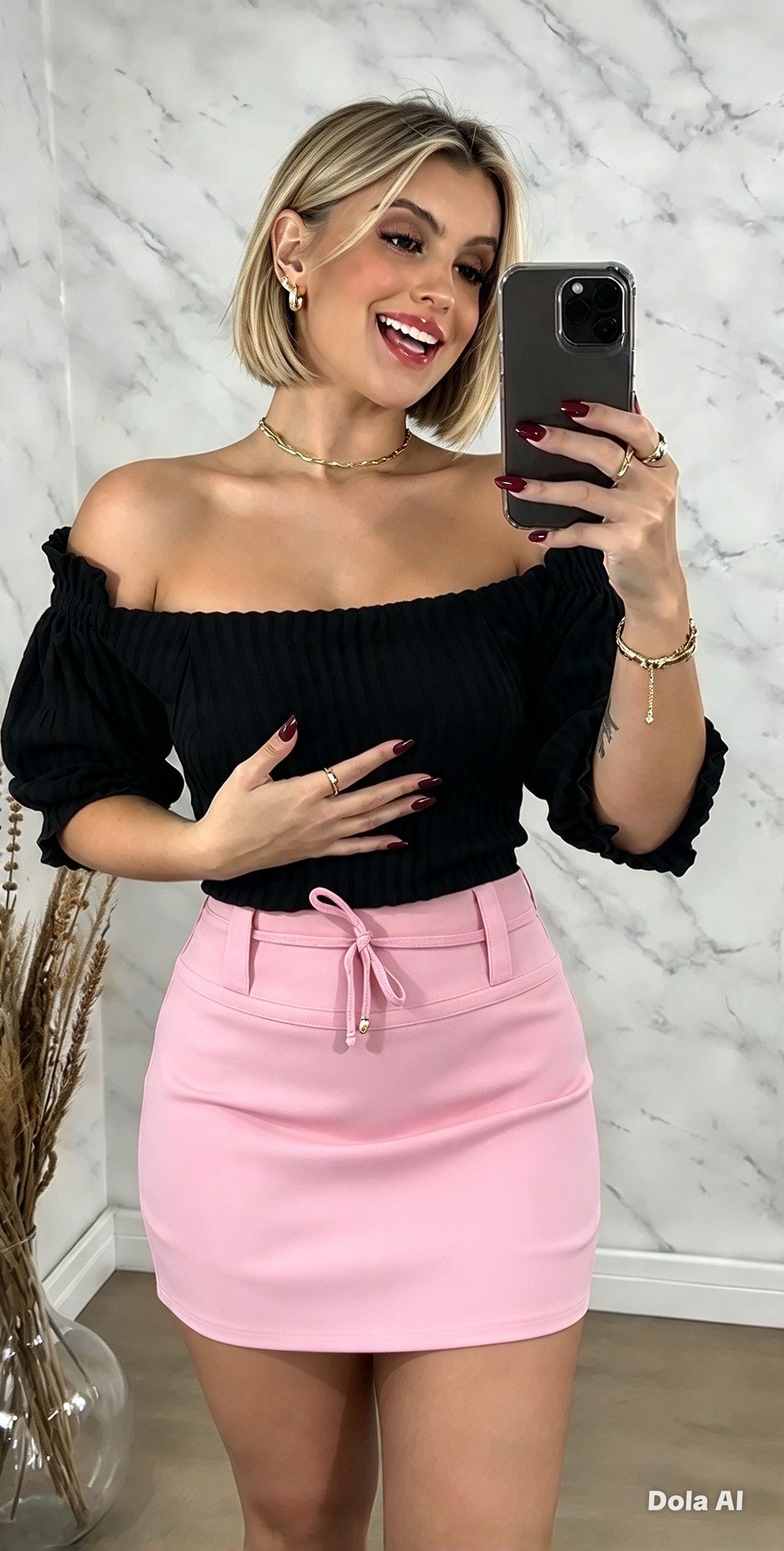 ✅ Dupla função: Saia Shorts em Linho .Rosa Bebe.
