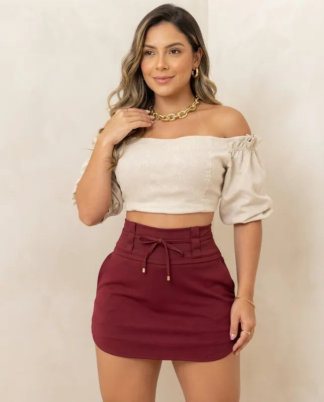 Saia Shorts Linho NÃO É POLIÉSTER !